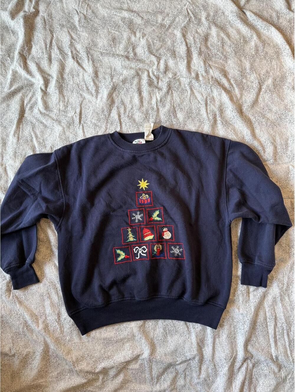 Nut Cracker Medium Navy Blue Christmas Sweatshirt